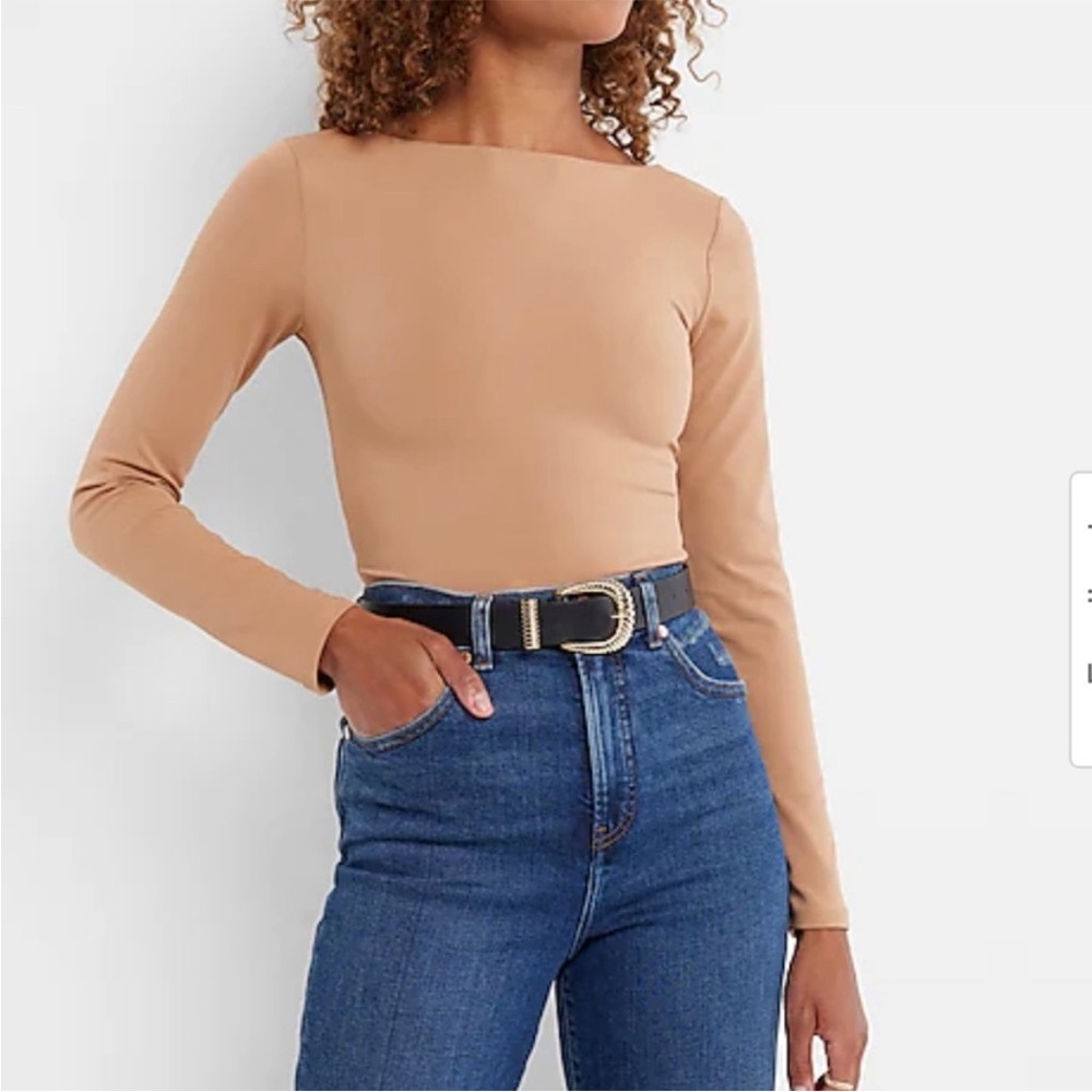 Elegant Tan Long Sleeve Women's Top